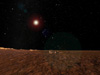 Vistapro rendering of a view of Orion from Mars with Betelgeuse in supernova